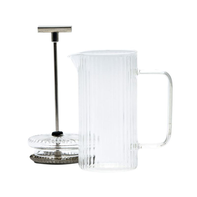 Cafetera de vidrio rallada con embolo 350ml