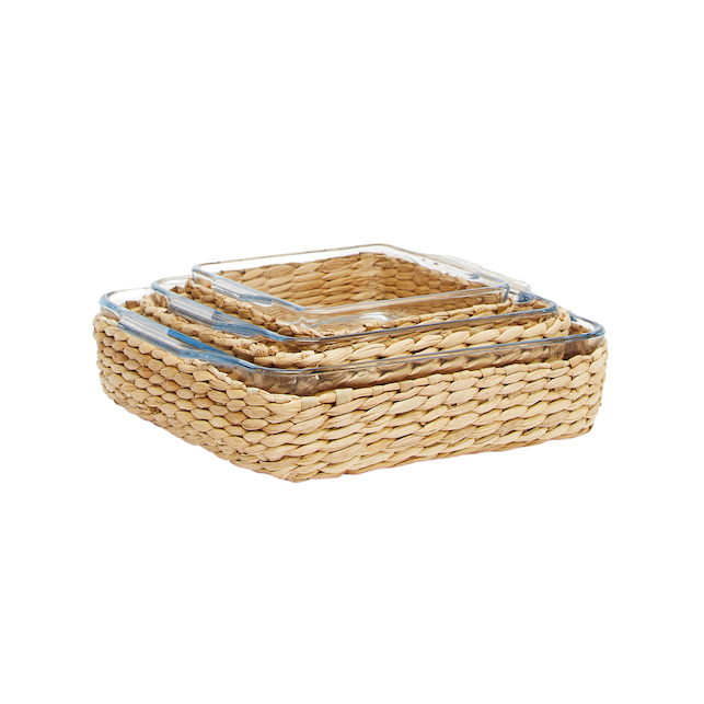 Fuente cuadr c/canasta yute 24x20x5 1.5L