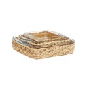 Fuente cuadr c/canasta yute 24x20x5 1.5L