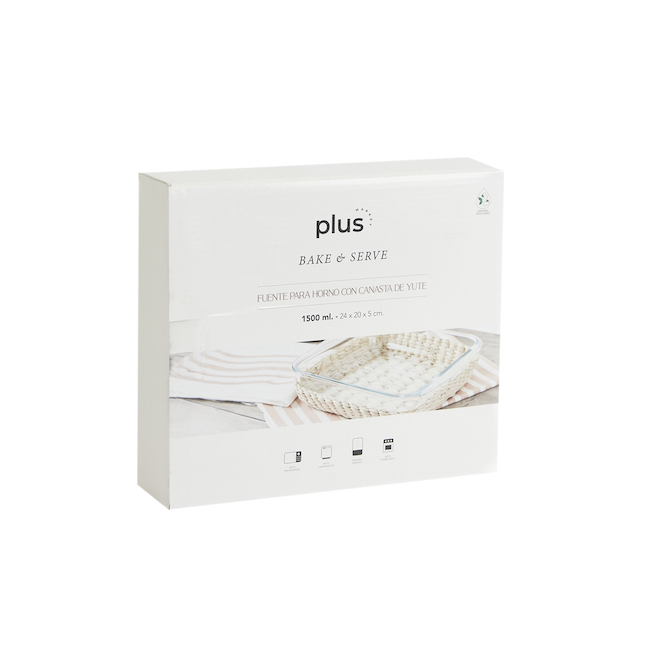 Fuente cuadr c/canasta yute 24x20x5 1.5L