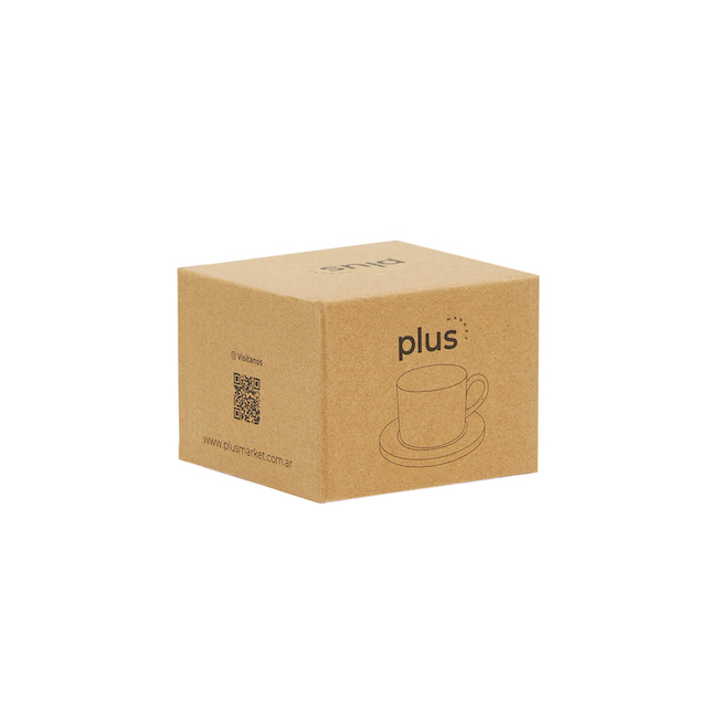 Taza vidrio de cafe c/plato madera 90 ml