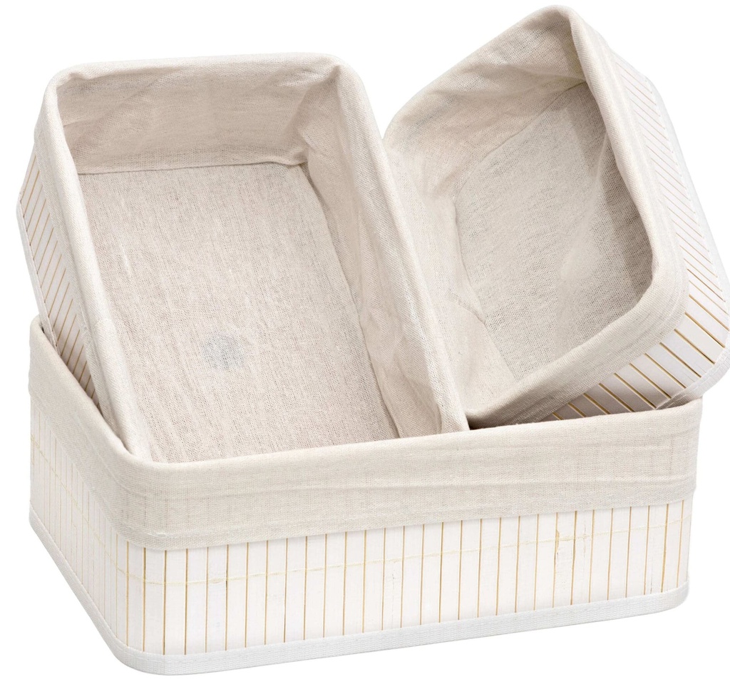 Set x 3 canastos laundry blanco