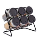 Set X6 Especieros tapa plastica rack negro
