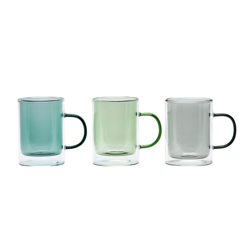 Mug doble vidrio color 250 ml