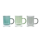 Mug doble vidrio color 250 ml