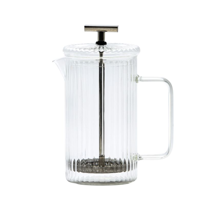 Cafetera de vidrio rallada con embolo 600ml