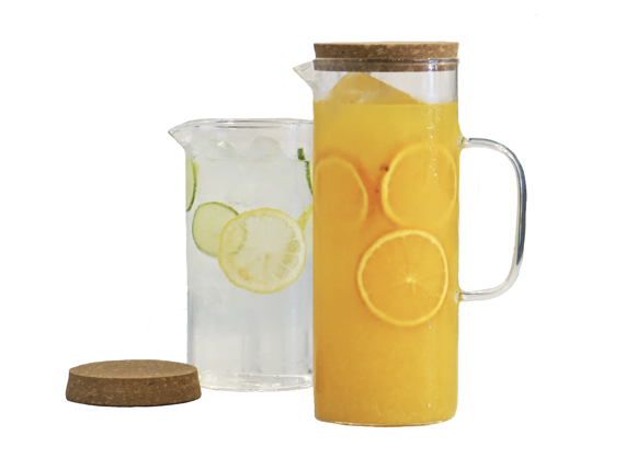 Jarra vidrio c/tapa corcho 1,5 L