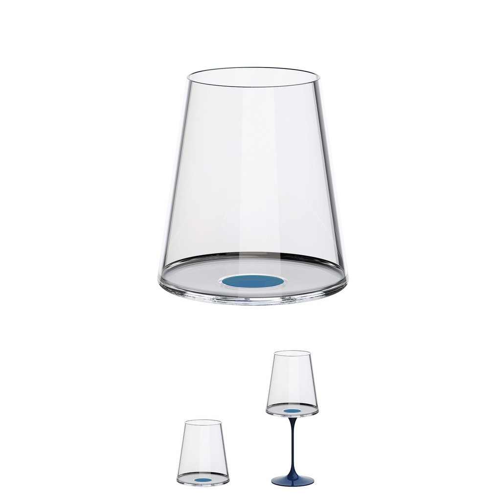 Copa cristal vino tinto c/iman Azul Set x 2
