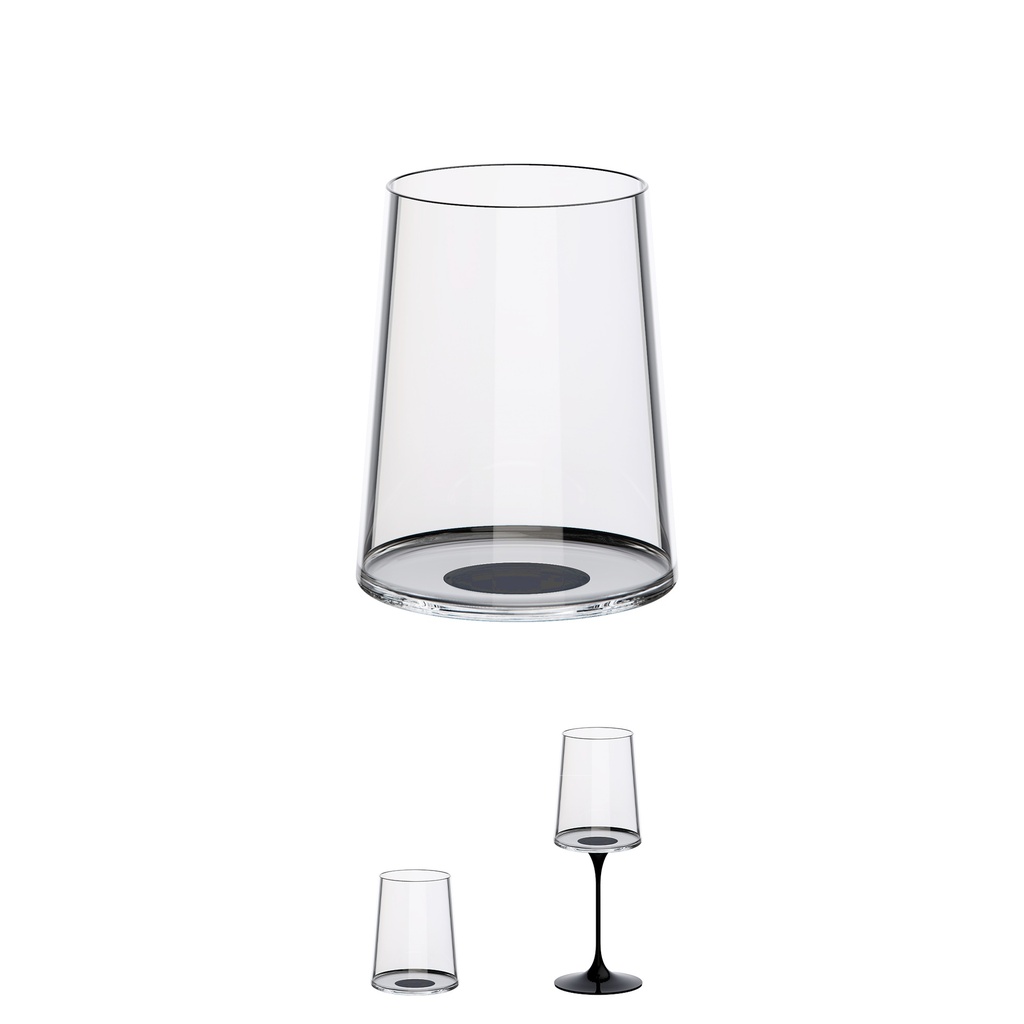 Copa cristal vino blanco c/iman Negro Set x 2