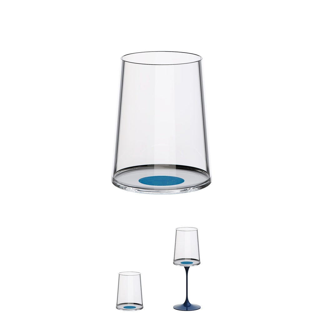 Copa cristal vino blanco c/iman Azul Set x 2