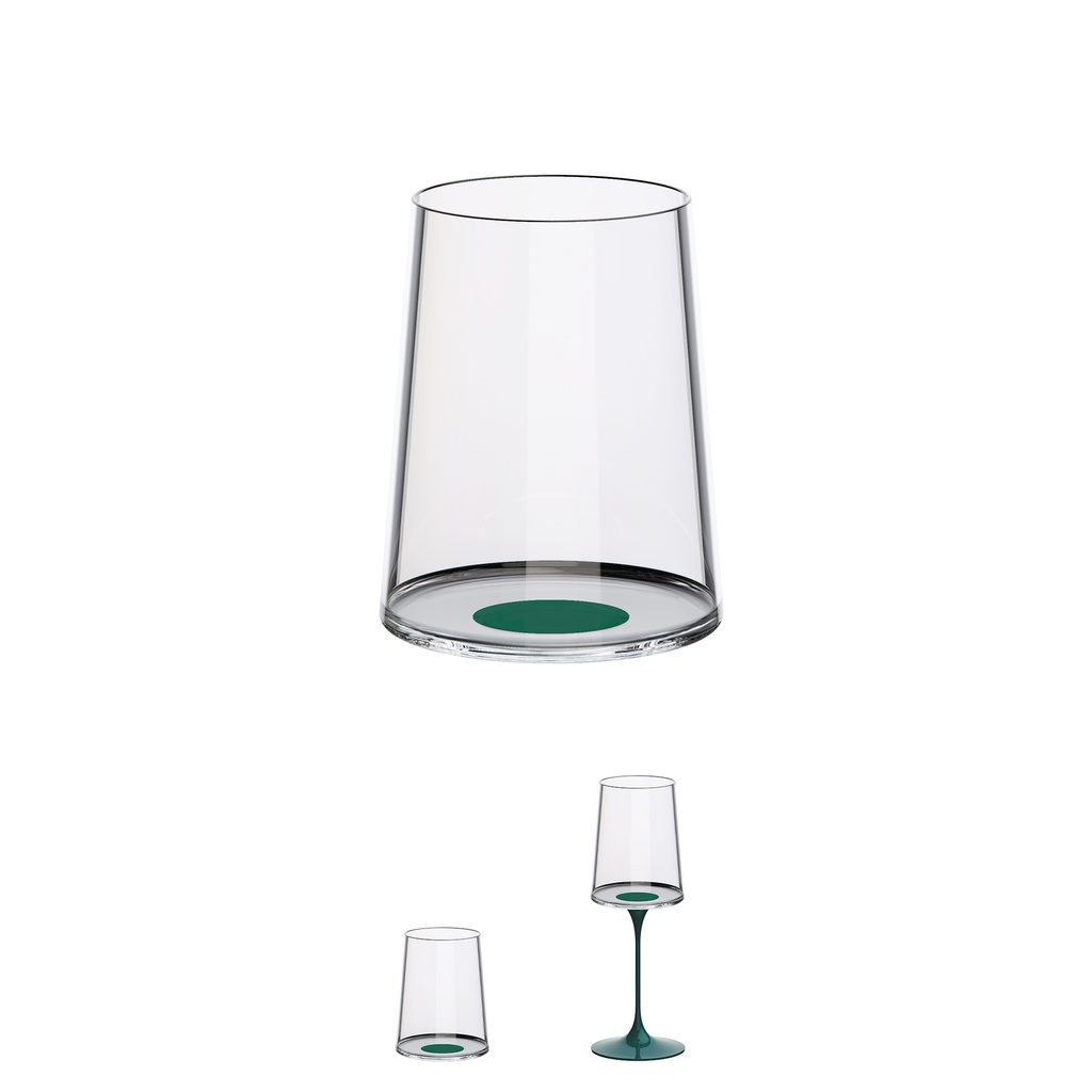 Copa cristal vino blanco c/iman Verde Set x 2