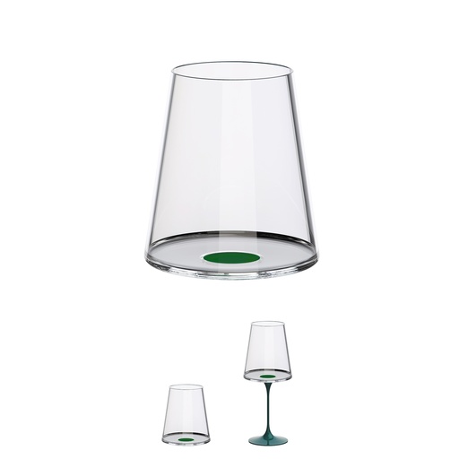 [2025113] Copa cristal vino tinto c/iman Verde Set x 2