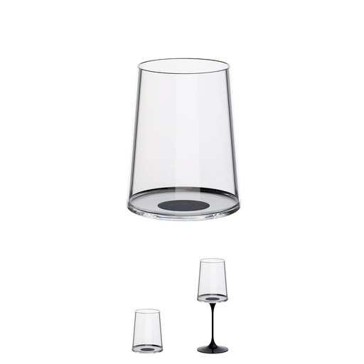 [2025120] Copa cristal vino blanco c/iman Negro Set x 2