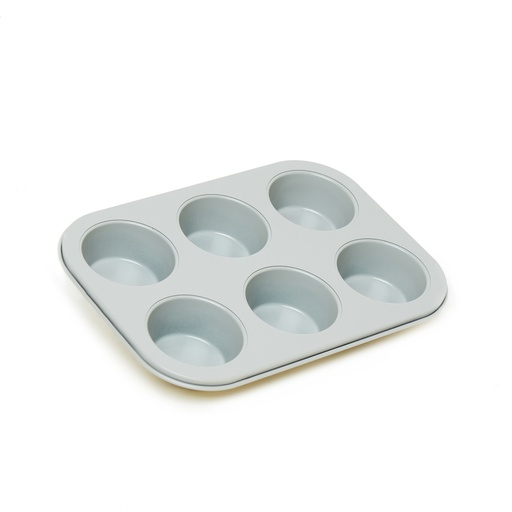 [6808G] Muffin x 6 Antiadherente 26.5x18.5x3cm gris
