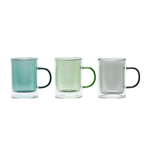 [1022] Mug doble vidrio color 250 ml