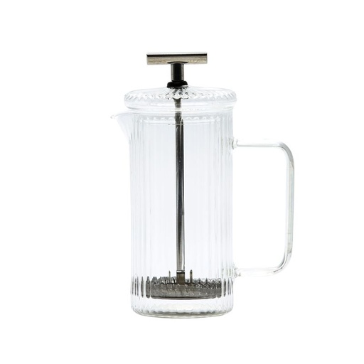 [1026] Cafetera de vidrio rallada con embolo 350ml