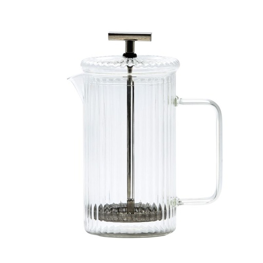 [1027] Cafetera de vidrio rallada con embolo 600ml