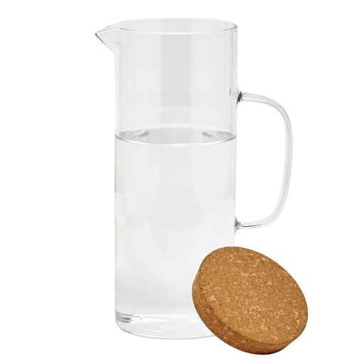 [8035] Jarra vidrio c/tapa corcho 1,5 L