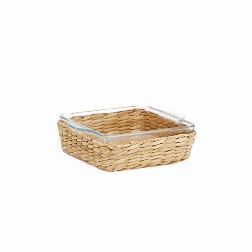 [5304] Fuente cuadr c/canasta yute 15x13x4 500ML