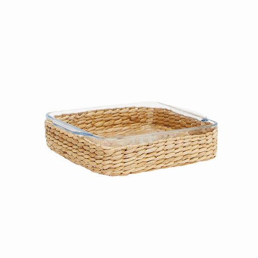 [5306] Fuente cuadr c/canasta yute 24x20x5 1.5L